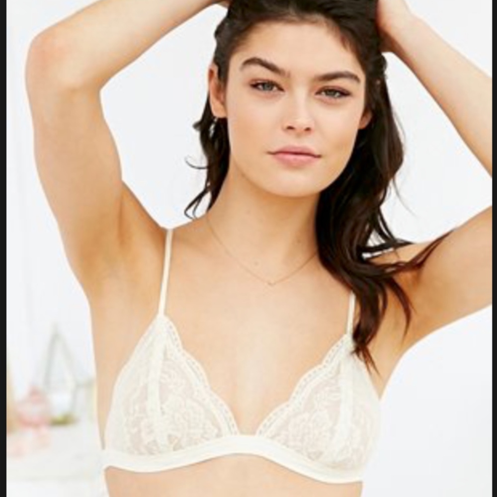 Urban Outfitters Lace Triangle Beige Bralette